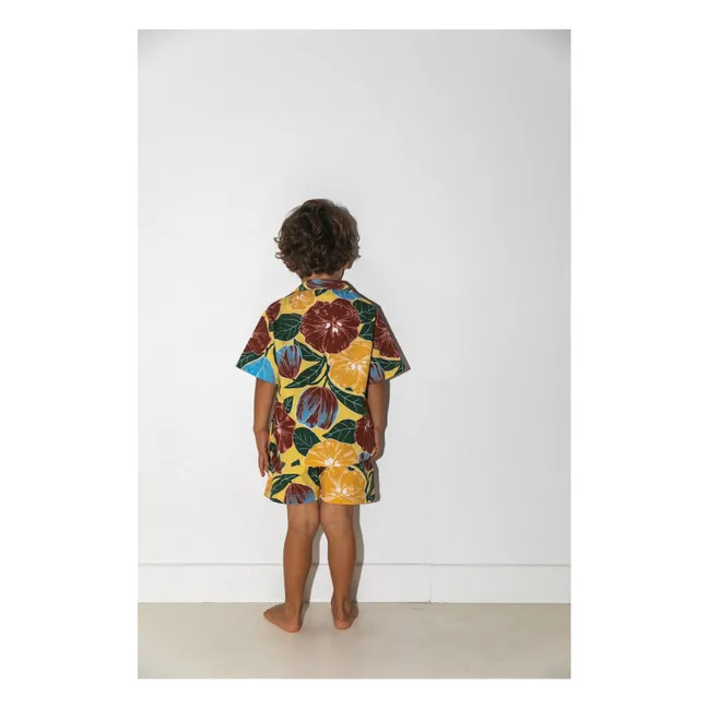 Conjunto de camisa y pantalón corto Tulum Poplin | Amarillo