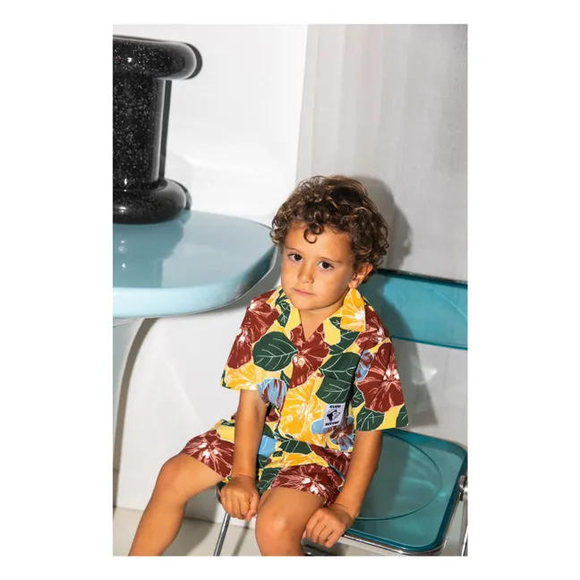 Tulum Popeline Shirt and Short Set | Yellow