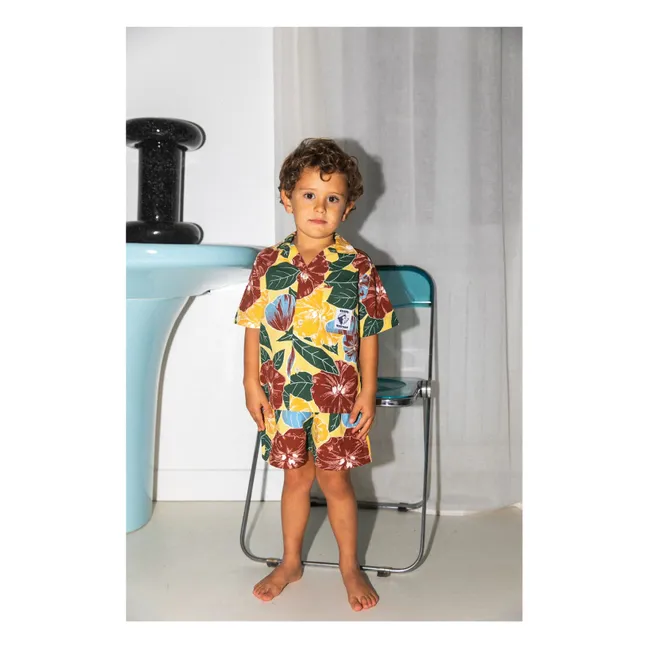 Tulum Popeline Shirt and Short Set | Yellow