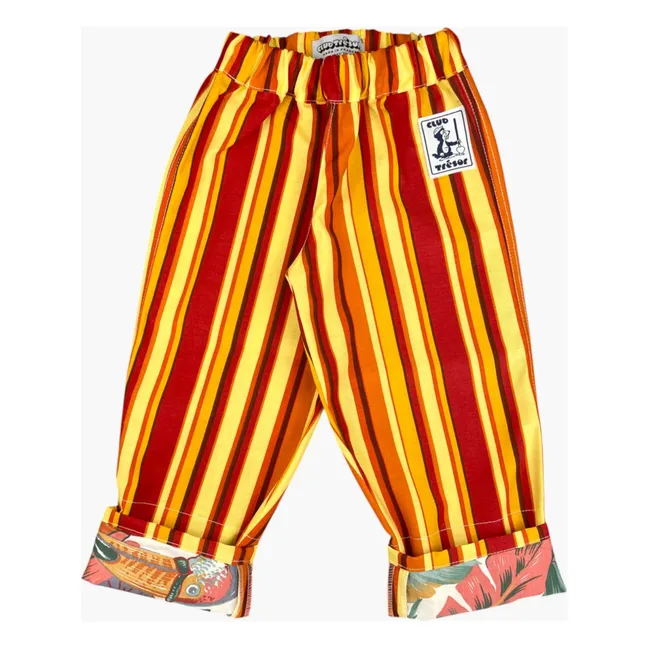 Pantalon Evolutif Beach Umbrella Rayé | Orange