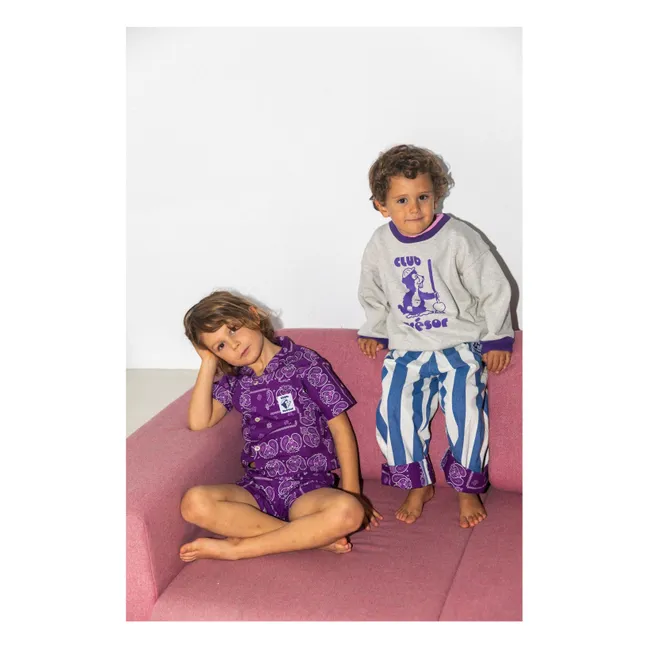 Conjunto de camisa y pantalón corto de popelina Cassis | Violeta