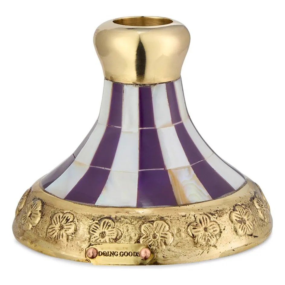 Doing Goods Purple Sanya Brass Candlestick