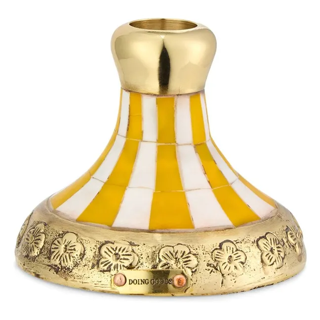 Bougeoir en laiton Sanya  | Jaune