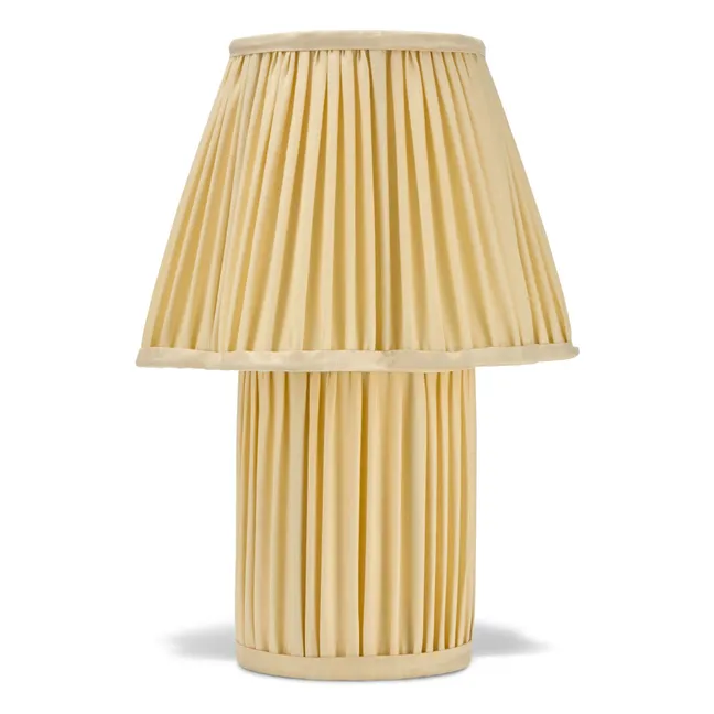 Lampe à poser en soie Myra  | Jaune pâle