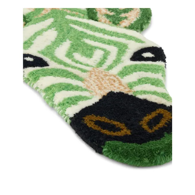 Zèbre Grassy wool rug | Green
