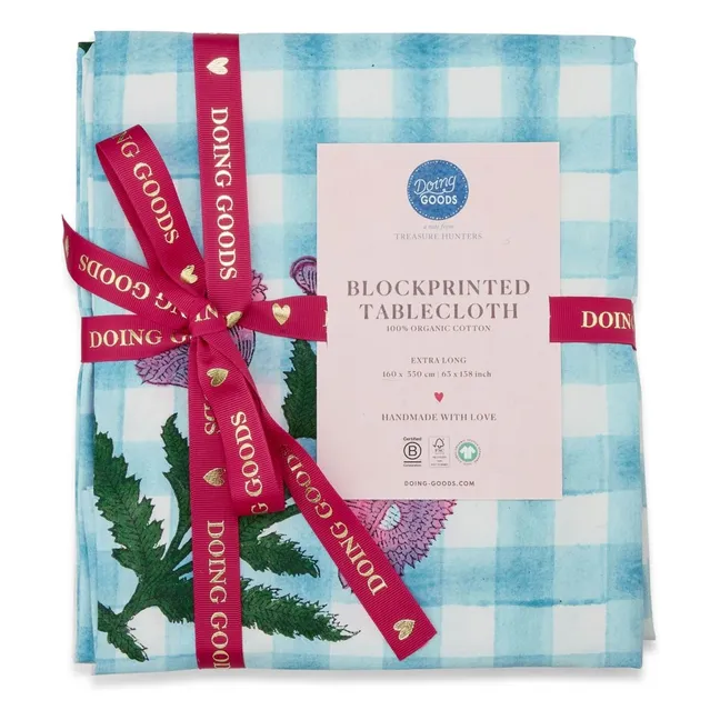 Iris gingham tablecloth  | Blue