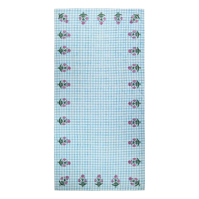 Iris gingham tablecloth  | Blue