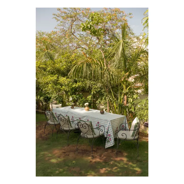 Iris gingham tablecloth  | Blue