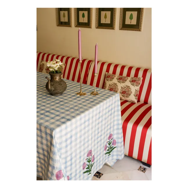 Iris gingham tablecloth  | Blue