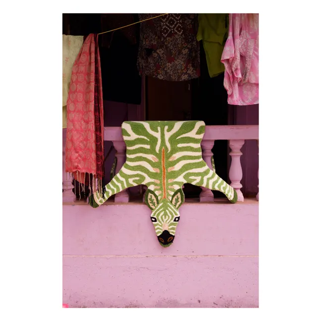 Tapis en laine Zèbre Grassy | Vert