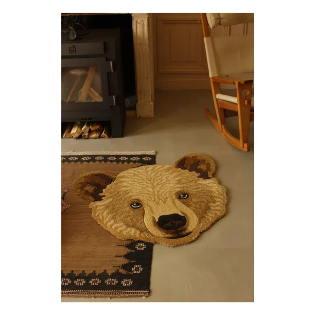 Tapis en laine Ours Bruno  | Marron