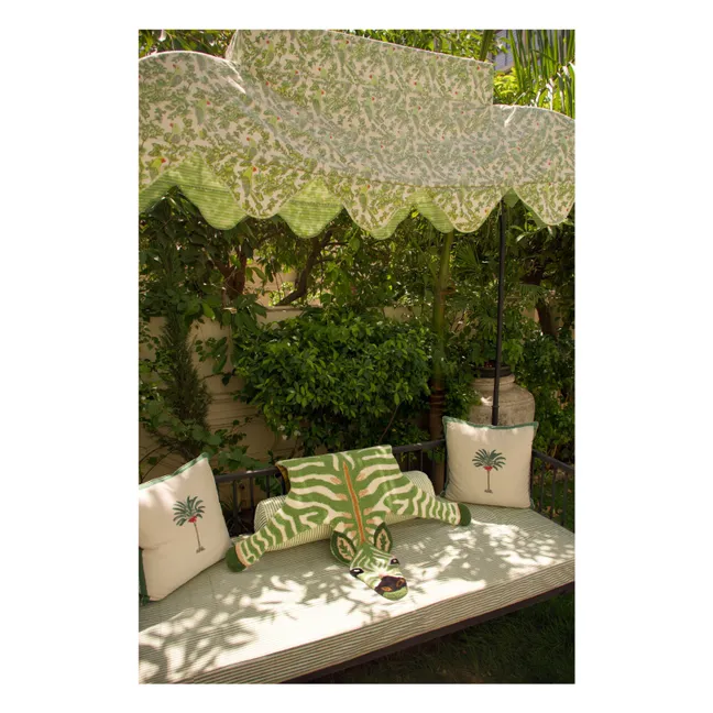 Zèbre Grassy wool rug | Green