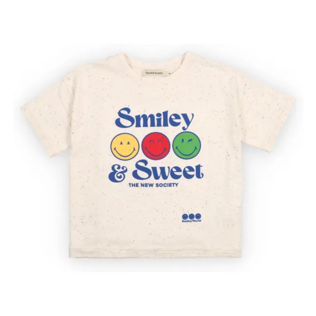 T-shirt Smiley and Sweet | Ecru chiné