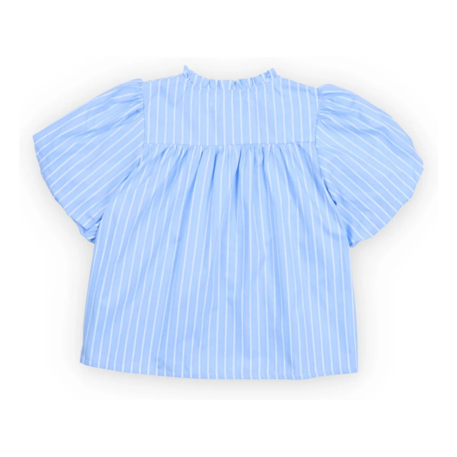 Blouse Manches Bouffantes Ficus Rayée | Bleu Clair- Image produit n°1