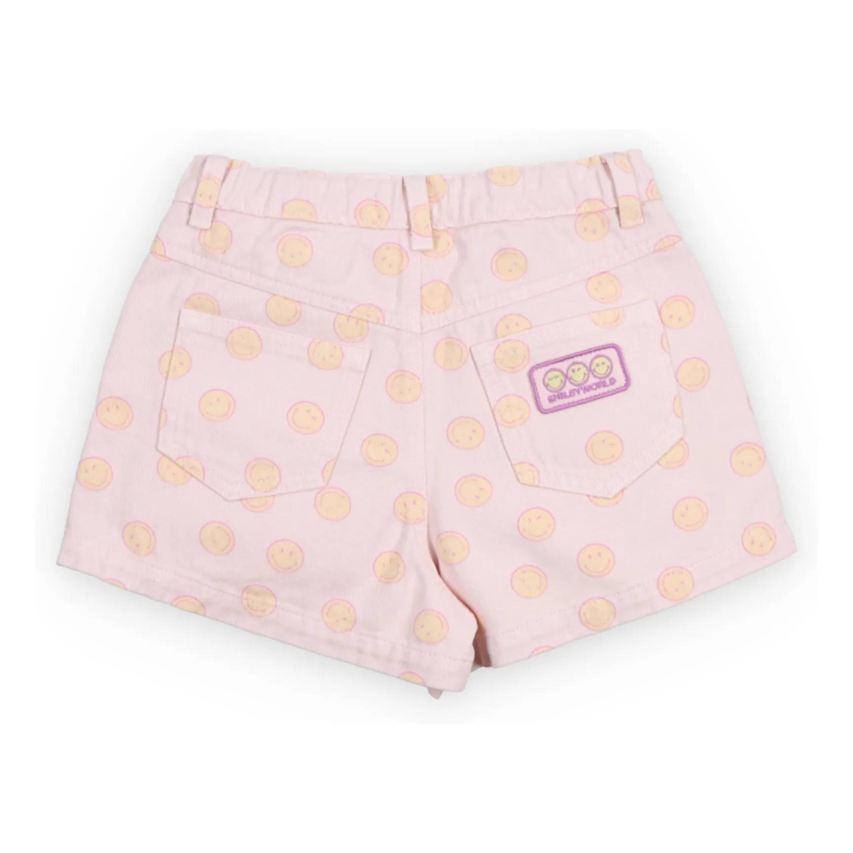 Short Denim Smiley Coton BCI | Rose pâle- Image produit n°1
