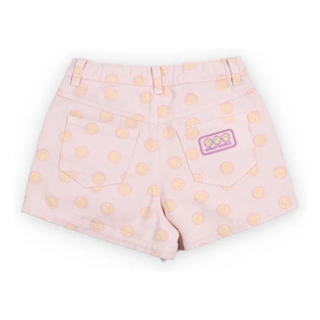 Short Denim Smiley Coton BCI | Rose pâle