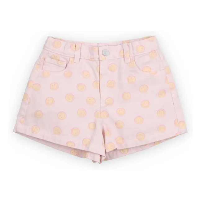 Short Denim Smiley Coton BCI | Rose pâle
