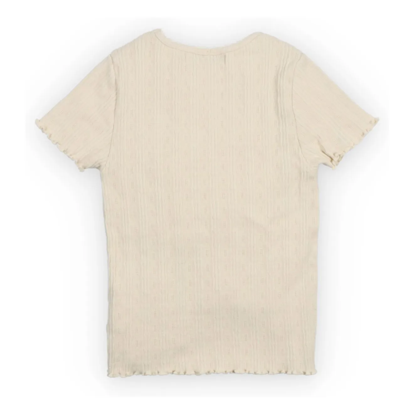 T-shirt Côtelé Romero Coton Bio | Ecru- Image produit n°1