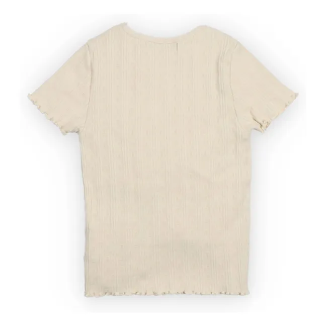 T-shirt Côtelé Romero Coton Bio | Ecru