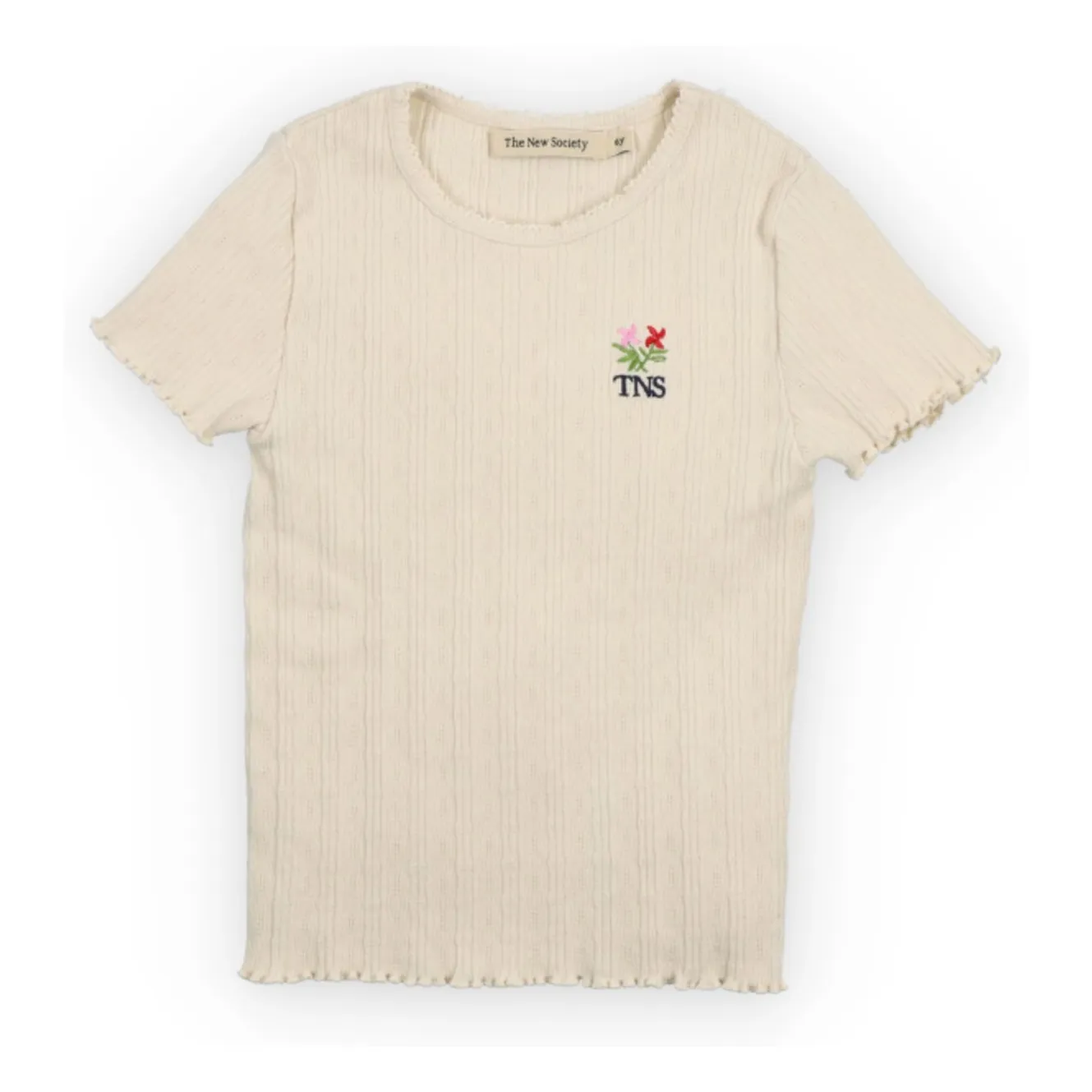 T-shirt Côtelé Romero Coton Bio | Ecru- Image produit n°0