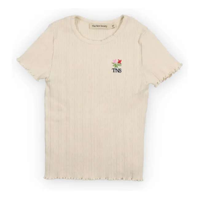 T-shirt Côtelé Romero Coton Bio | Ecru