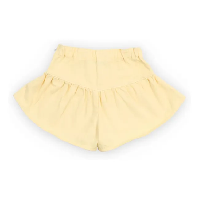 Pantalones cortos Bellis Denim Ruffle | Amarillo palo