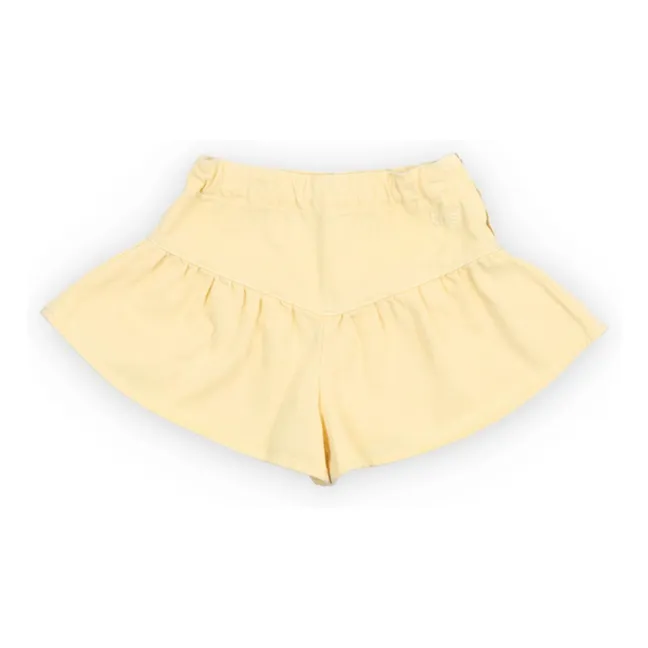 Bellis Denim Ruffle Shorts | Pale yellow