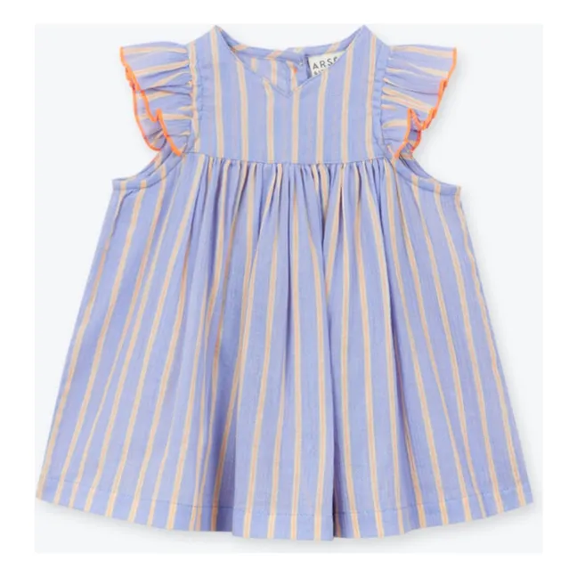 Vestido de rayas de algodón orgánico | Lavanda