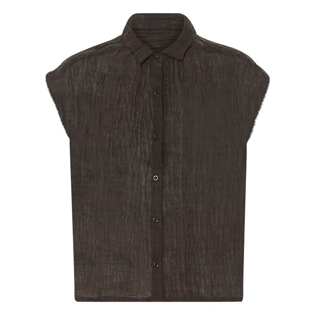 Bluse Grove Leinen | Schwarz