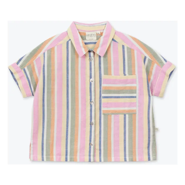 Voile Striped Shirt | Pink