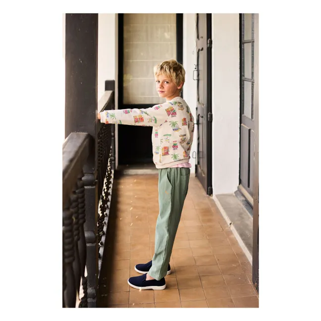 Sweat Palmiers Coton Bio | Beige chiné