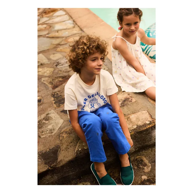 Pantalones lisos | Azul Mar