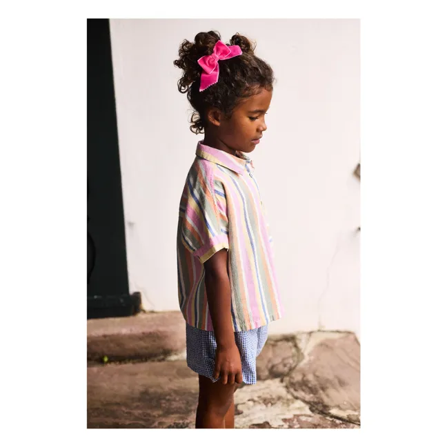 Vichy Seersucker shorts | Azure blue