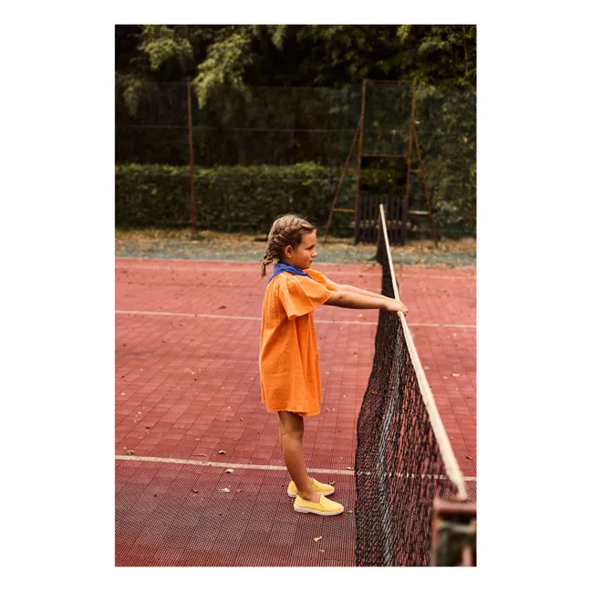 Robe Volants Voile Coton Bio | Orange