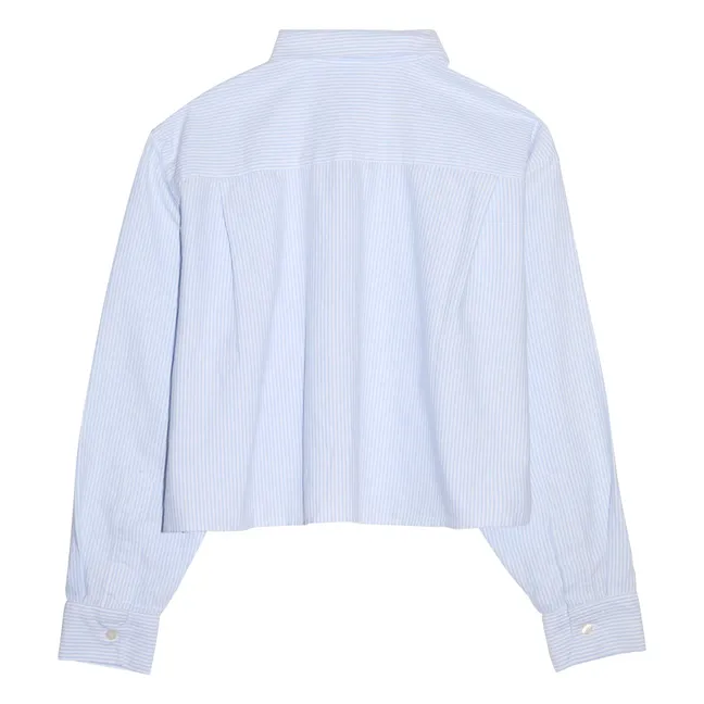 Chemise Courte Chili Rayée | Bleu Glacier
