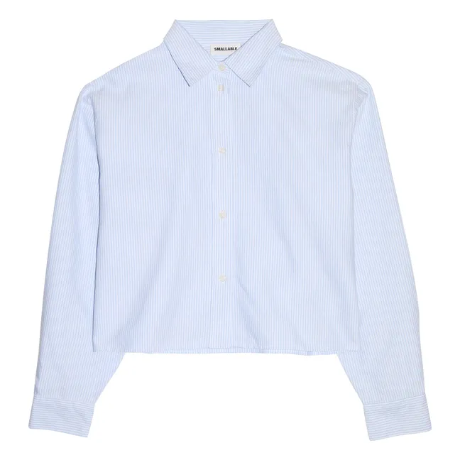 Chemise Courte Chili Rayée | Bleu Glacier