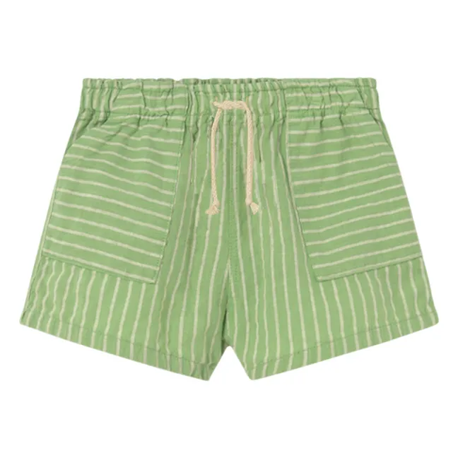Short Ciro Rayé | Vert prairie