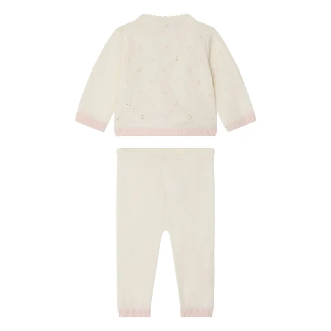 Conjunto de chaqueta de lana y pantalón Laurina | Blanco