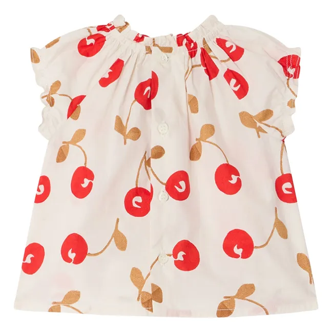 Blusa de algodón ecológico Grace Cerises | Crudo