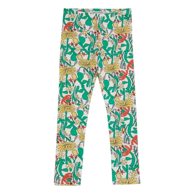 Legging Fleuri Coton Bio | Blanc