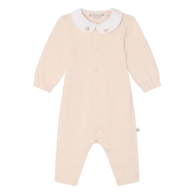 Pyjama Cayla Pointelle Coton Bio | Rose poudré
