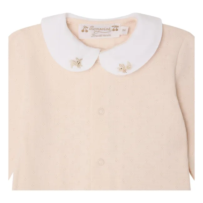 Pyjamas Cayla Pointelle Organic Cotton | Powder pink