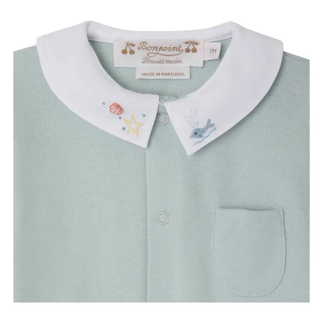 Pyjama Interlock Anton Coton Bio | Bleu ciel