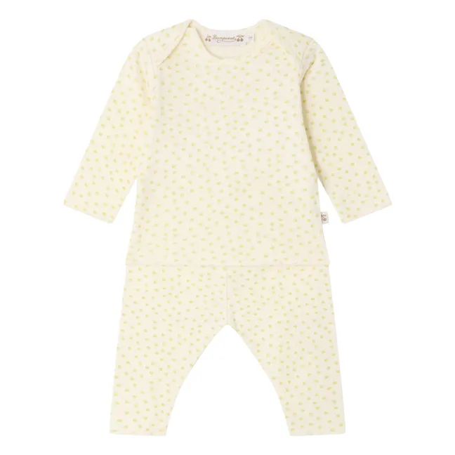 Ensemble T-shirt et Legging Timi Pois Coton Bio | Ecru