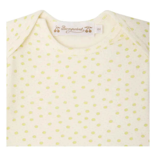 Ensemble T-shirt et Legging Timi Pois Coton Bio | Ecru