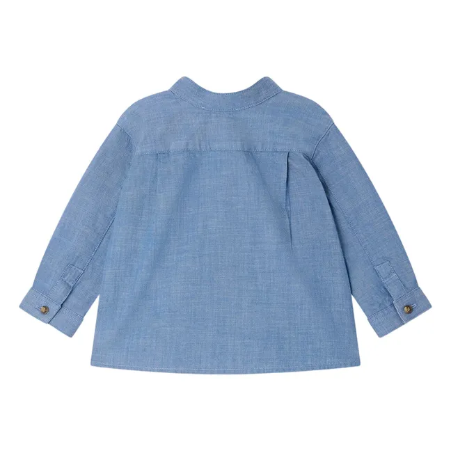 Túnica de algodón orgánico Lacey Chambray | Azul