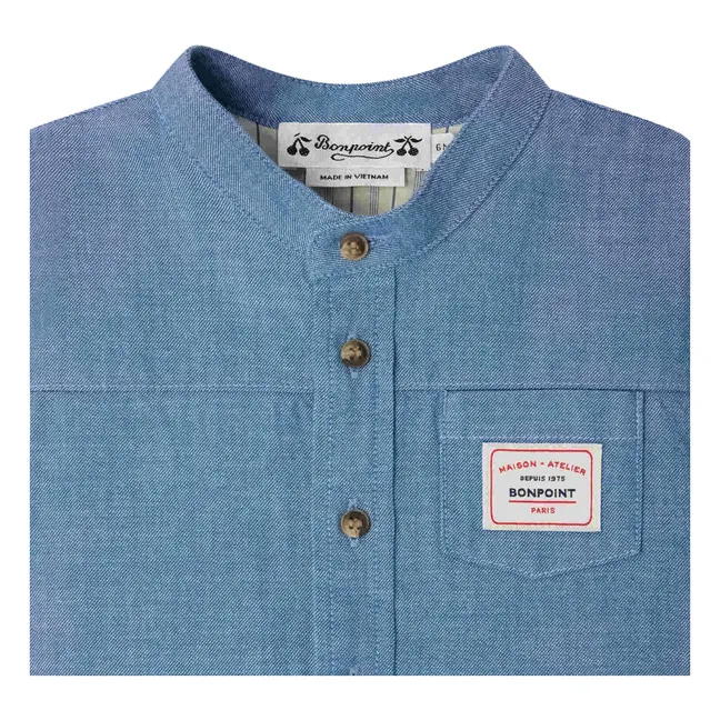 Túnica de algodón orgánico Lacey Chambray | Azul