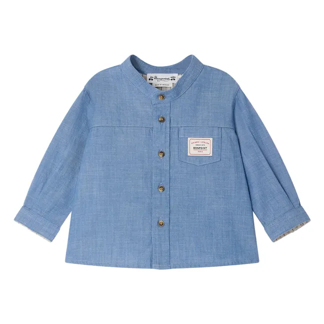 Túnica de algodón orgánico Lacey Chambray | Azul