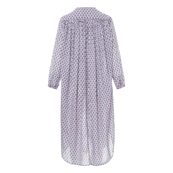 Robe Cigarette Fleurs | Violet- Image produit n°1