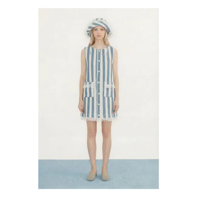 Robe Rayures Coton | Bleu jean